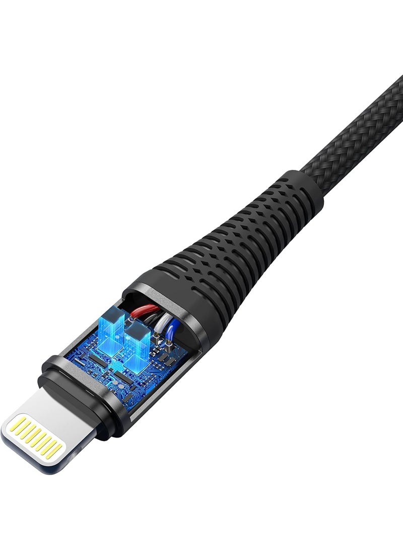 LAZOR Flow CL32 USB-A TO Lightning Fast Charging Cable, Premium 1 Meter, 2.4A Fast Sync and Charge Cable,Black - Image 3